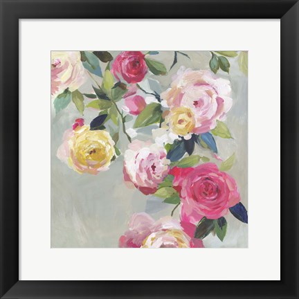 Framed Cascade of Roses I Print