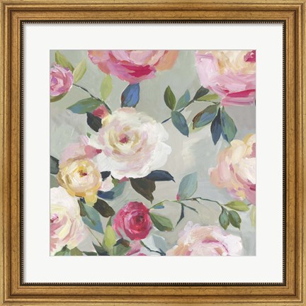 Framed Cascade of Roses II Print