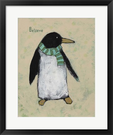 Framed Christmas Penguin Print