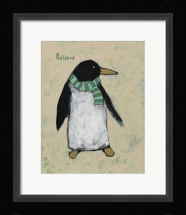 Framed Christmas Penguin Print