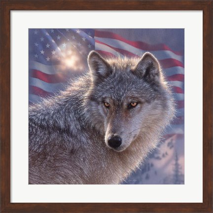 Framed Lone Wolf America Print