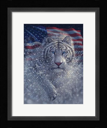 Framed White Tiger America Print