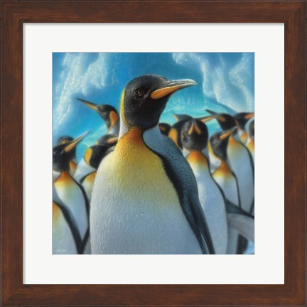 Framed Penguin Paradise - Square Print