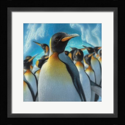 Framed Penguin Paradise - Square Print