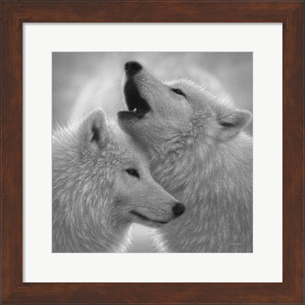 Framed Wolves - Love Song - B&amp;W Print