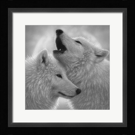 Framed Wolves - Love Song - B&amp;W Print