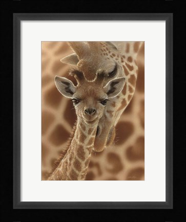 Framed Newborn Giraffe Print