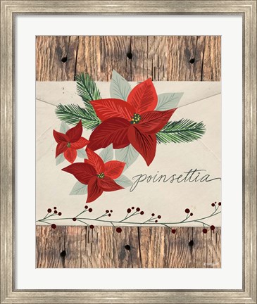 Framed Poinsettias Print
