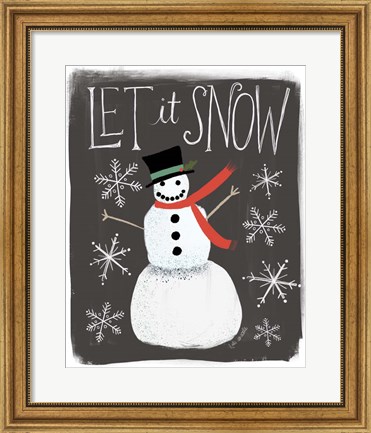 Framed Let It Snow Snowman Print
