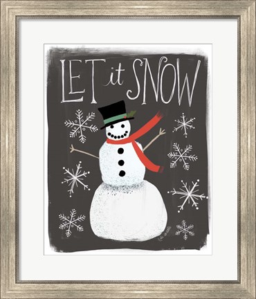Framed Let It Snow Snowman Print
