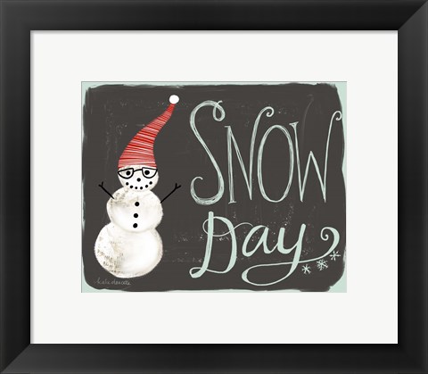 Framed Snow Day Snowman Print