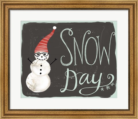 Framed Snow Day Snowman Print