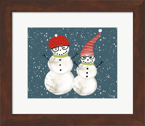 Framed Pair of Snowmen Print