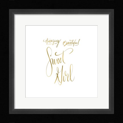 Framed Amazing Beautiful Sweet Girl Print