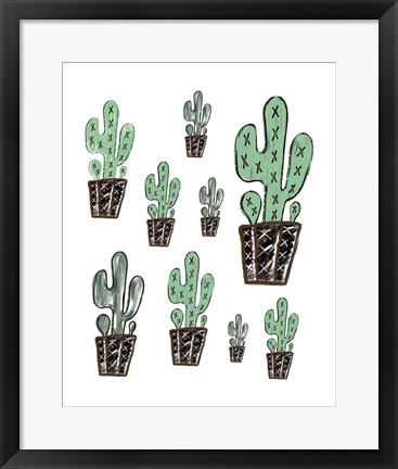 Framed Cactus Collage Print