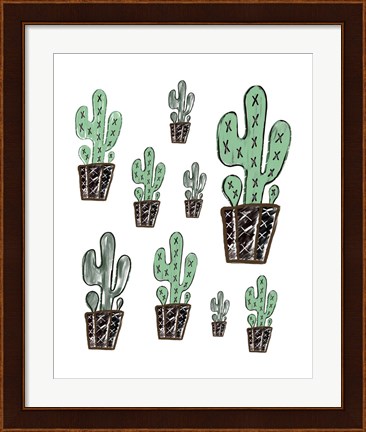 Framed Cactus Collage Print