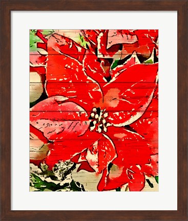 Framed Poinsettia Red Print