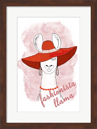 Framed Fashionista Llama Print