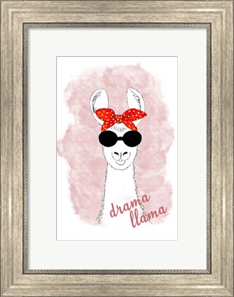 Framed Drama Llama Print