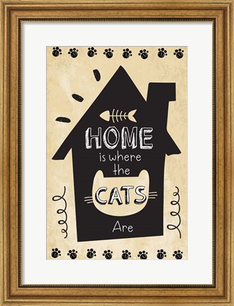 Framed Home is Where the Cats Are Print