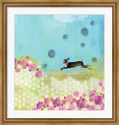 Framed Purple and Yellow Bunny Print