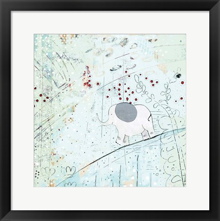 Framed Zen Baby Elephant Print