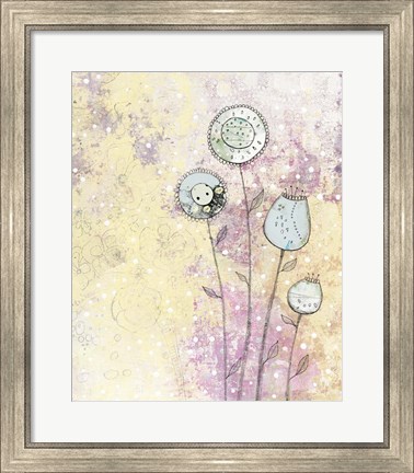 Framed Lavender Floral Abstract Print