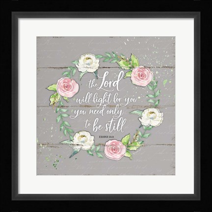 Framed Be Still - Gray Print