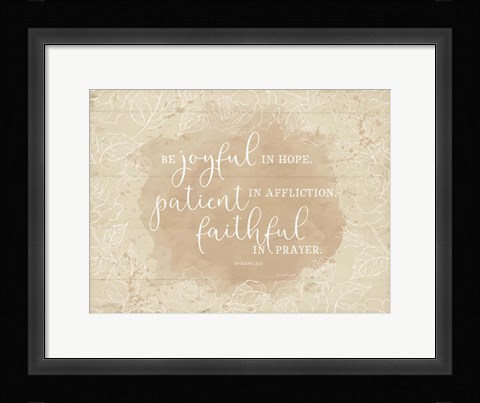 Framed Be Joyful Romans II Print