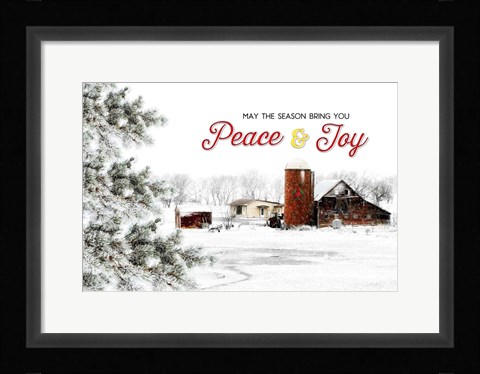 Framed Peace and Joy Barn Print