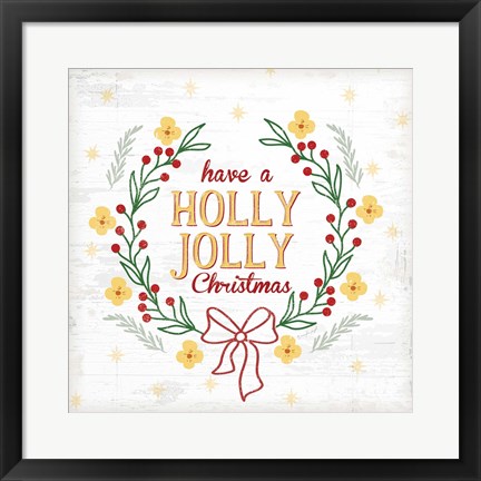 Framed Holly Jolly Print