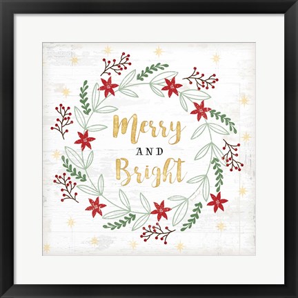 Framed Merry and Bright Print