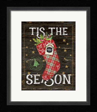 Framed Tis the Season Stocking Print
