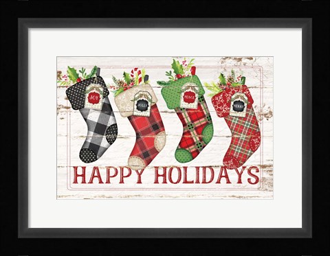 Framed Happy Stockings Print