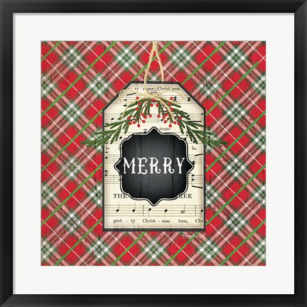Framed Merry Christmas Plaid Print