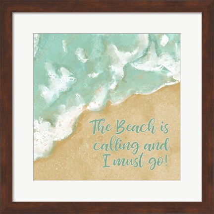 Framed Beach is Calling Print