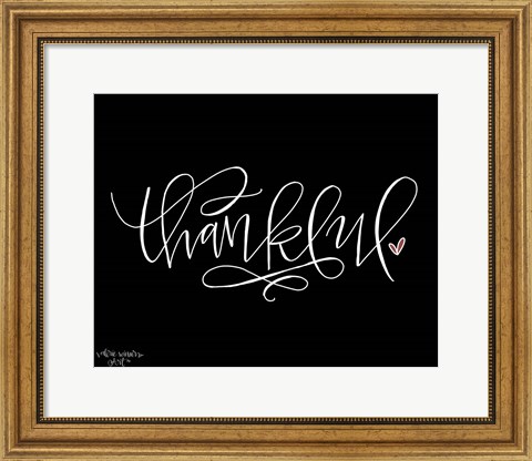Framed Thankful Black Print