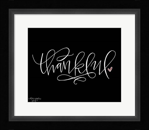 Framed Thankful Black Print