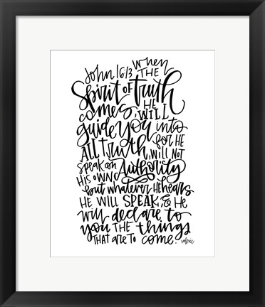 Framed Spirit of Truth BW Print