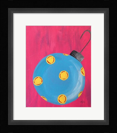 Framed Blue Ornament Print