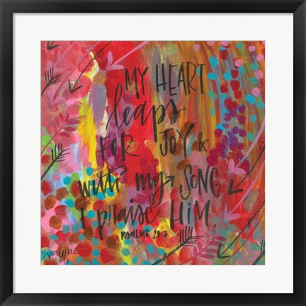 Framed My Heart Leaps Print