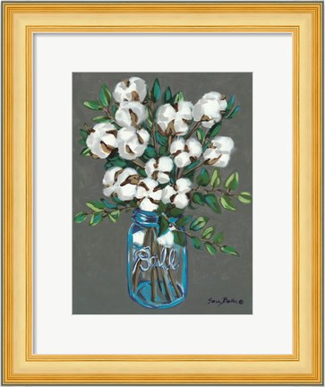 Framed Vintage Blues with Cotton Print