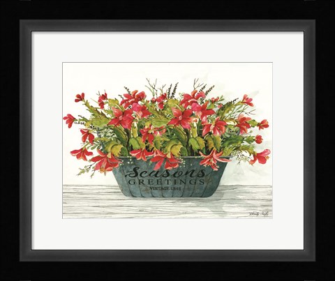 Framed Seasons Greetings Pot Print