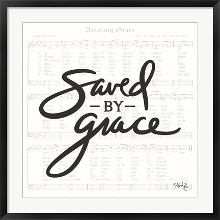 Framed Saved by Grace Print