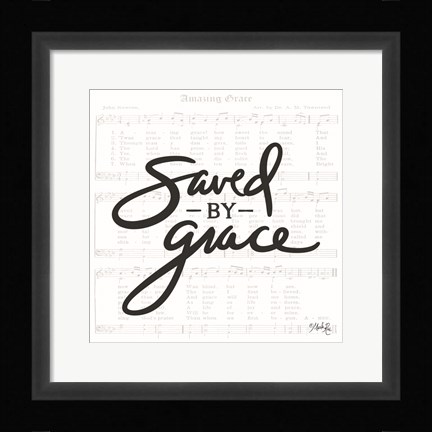 Framed Saved by Grace Print
