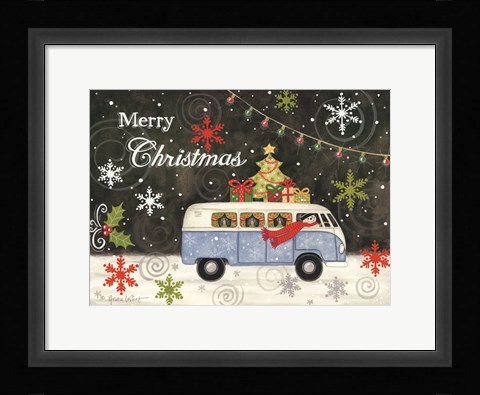 Framed VW Christmas Bus Print