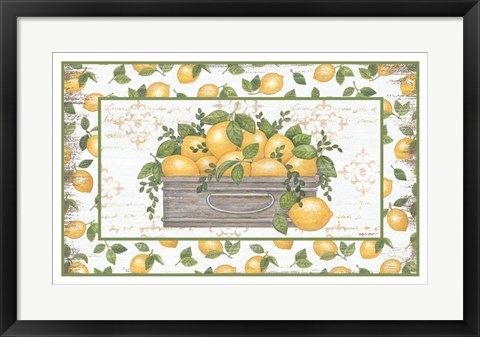Framed Lemon Galvanized Bucket Print