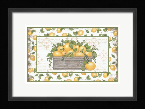 Framed Lemon Galvanized Bucket Print
