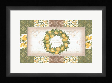 Framed Lemon Wreath Print