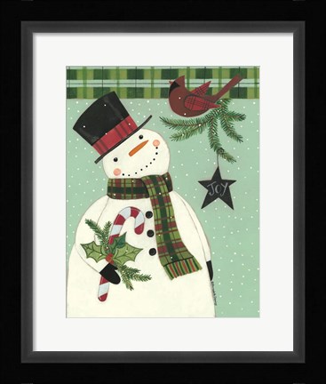 Framed Joy Snowman Print